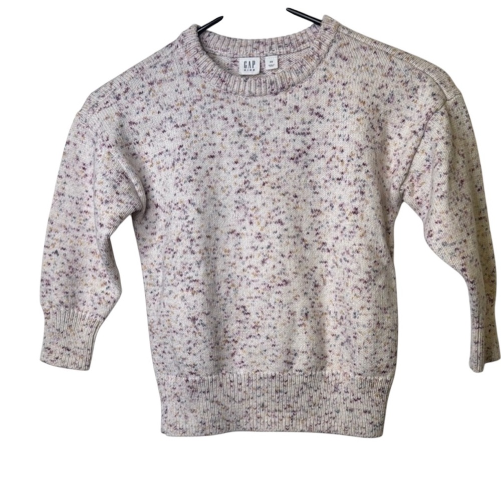 GAP Cream Knit Sweater with Purple Speckles